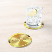 Aangepast gesimuleerd goud ronde kartonnen onderzetter (Insitu)