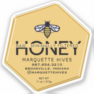 Aangepast gesneden vinyl hexagon vormige honing la sticker