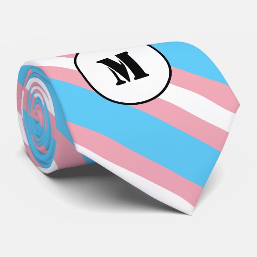 Aangepast gestreepte stropdas met transgendervlag (Opgerold)