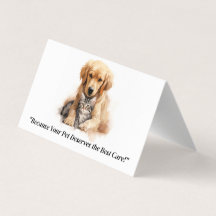 Aangepast gevouwen Visitekaartje voor dierenverzor