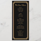 Aangepast, geweldig gekunsteld Art Deco Black Wedd Menu (Voorkant)