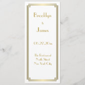 Aangepast, geweldig gekunsteld Art Deco White Wedd Menu (Achterkant)