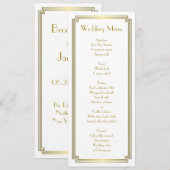 Aangepast, geweldig gekunsteld Art Deco White Wedd Menu (Voorkant / Achterkant)