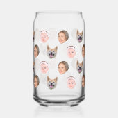 Aangepast gezicht, Aangepaste foto, Familie Gift G Blikvorm Glas (Links)