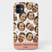 Aangepast Gezicht Afbeelding Hart Grappig Paar Pat Case-Mate iPhone Case (Achterkant)