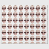 Aangepast gezicht Verjaardagsfeestje Aangepaste Ba Cadeaupapier (Vlak)