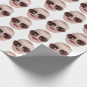 Aangepast gezicht Verjaardagsfeestje Aangepaste Ba Cadeaupapier (Hoek)