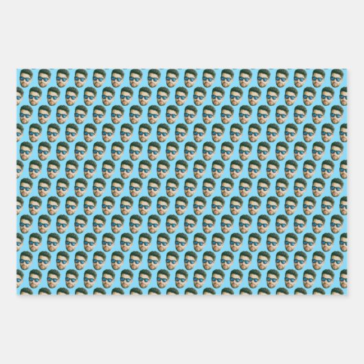 Aangepast gezichtshoofd Huwelijksbruiloft Feest Ge Inpakpapier Vel (Voorkant 3)