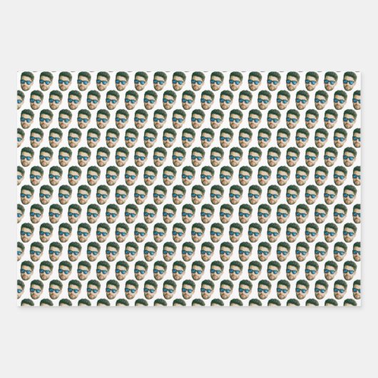 Aangepast gezichtshoofd Huwelijksbruiloft Feest Ge Inpakpapier Vel (Voorkant)