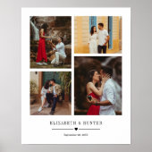 Aangepast gezin of bruiloft Couple 4 Foto Collage Poster (Voorkant)