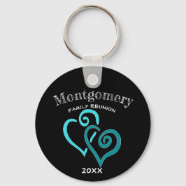 Aangepast gezinshereniging Blauwe Turquoise Gekopp Sleutelhanger