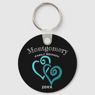 Aangepast gezinshereniging Blauwe Turquoise Gekopp Sleutelhanger