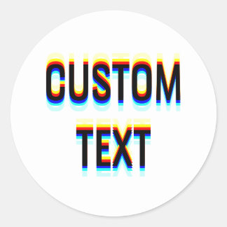 Aangepast Glitch Tekst Effect – Vervormde Typograf Ronde Sticker