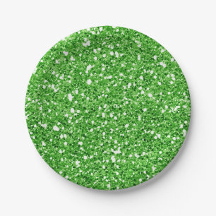 Aangepast glitter-glam voor helder groen gebruik papieren bordje