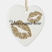 Aangepast glitter Lips-versieringsmiddel Keramisch Ornament (Rechts)