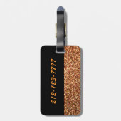 Aangepast Glittery Gold Bagagelabel (Achterkant verticaal)