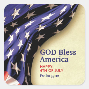 Aangepast GOD BLESS AMERICA Vierkante Sticker