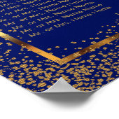 Aangepast - Gold Confetti en donkerblauw - 9 zitpl Poster (Hoek)