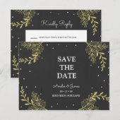 Aangepast - Gold Ferns slaat de datum op Briefkaart (Voorkant / Achterkant)