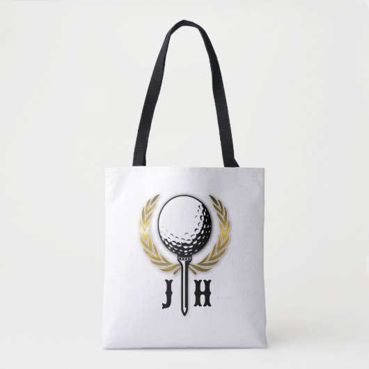 Aangepast Gold Golf Monogram Ontwerp Draagtas (Voorkant)