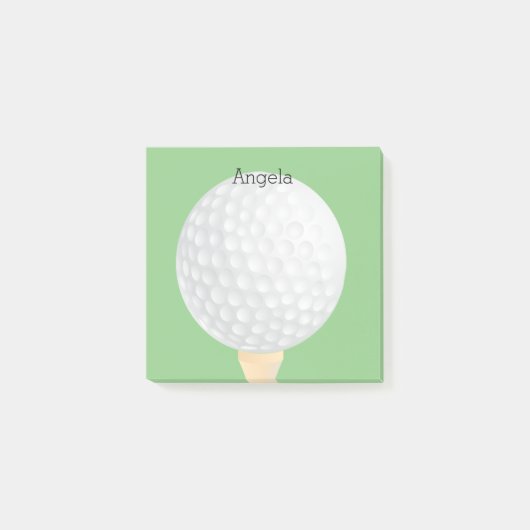 aangepast golfbal golfontwerp groen en wit post-it® notes (Voorkant)