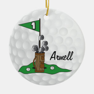 Aangepast - Golfer 🏌️ ‍ ♀️ op de Groene Keramisch Ornament