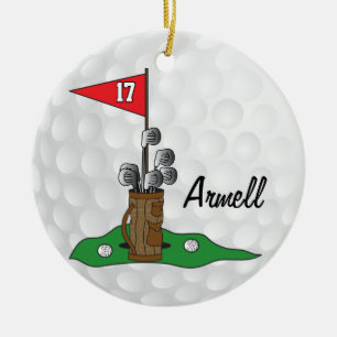 Aangepast - Golfing 🏌️ ♀️ op de Groenen   Golf Keramisch Ornament