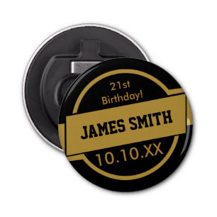 Aangepast goud button flesopener