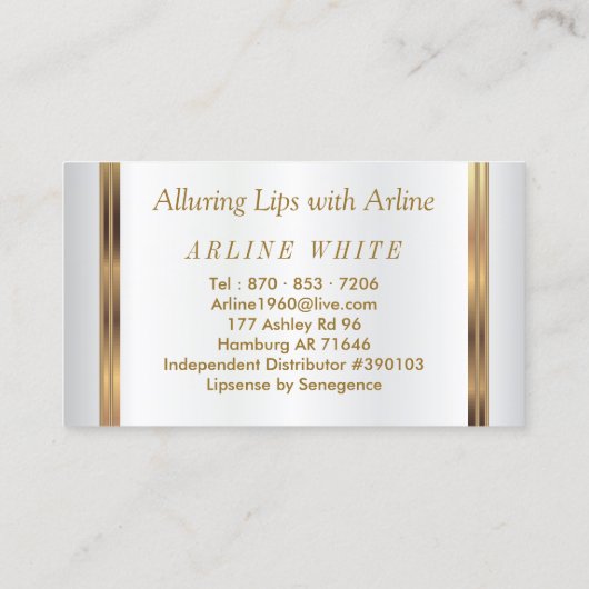 Aangepast - Goud Confetti en Paarse lips Visitekaartje (Achterkant)