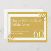 Aangepast - Goud en wit modern Briefkaart (Voorkant / Achterkant)