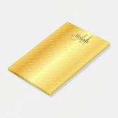 Aangepast gouden blik Monogram Modern Elegant Post-it® Notes (Schuin)