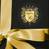 Aangepast gouden embleem ronde sticker