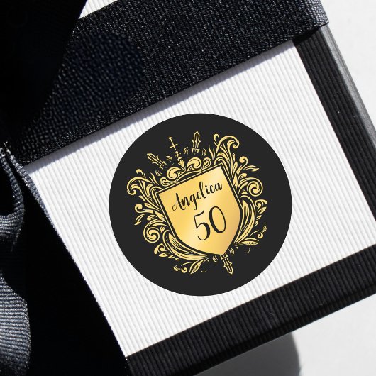 Aangepast gouden embleem ronde sticker