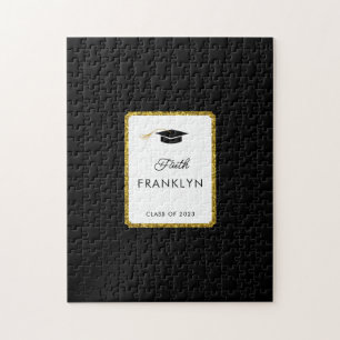 Aangepast goudglitter Afstuderen Puzzle Guest Book Legpuzzel