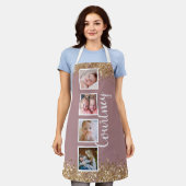 aangepast goudglitter roos fotocollage schort (Gedragen)