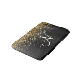 Aangepast goudglitter zwart monogram badmat (Gekanteld)