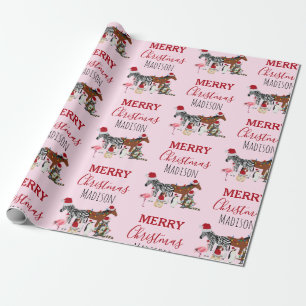 Aangepast grappige kerstdieren — kerstmandieten cadeaupapier