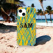 Aangepast grijppatroon, geel, groen, blauw zwart Case-Mate iPhone case