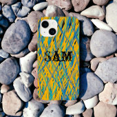 Aangepast grijppatroon, geel, groen, blauw zwart Case-Mate iPhone case