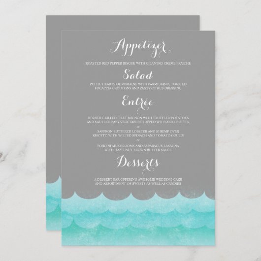 Aangepast grijs bij Zee nautisch menu (Voorkant / Achterkant)