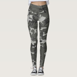 Aangepast grijs en zwart Camo Leggings