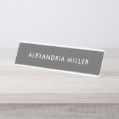 Aangepast grijs Modern Bureau Naambordje (Voorkant)