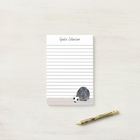 Aangepast grijs parelpitje Voetbal gelijnd Post-it® Notes (Op bureau)