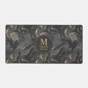 Aangepast grijs zwart en goud glitters marmerpatro bureaumat