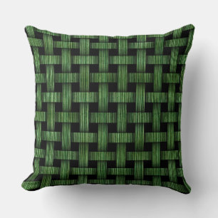Aangepast groen Bamboe Pattern Woven Pillow Kussen