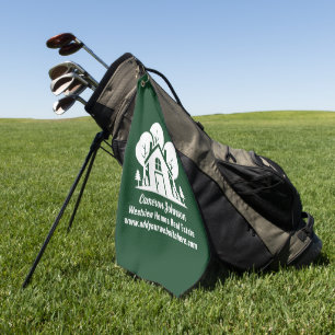 Aangepast Groen Bos Huis Vastgoedbedrijf Golfhanddoek