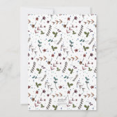 Aangepast groen en Oranje Floral Pattern Bedankkaart (Achterkant)