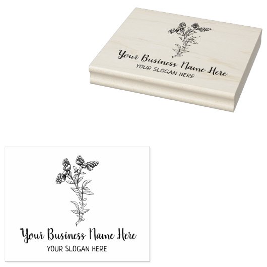 Aangepast groot botanisch 	rubberstempel (Gestempeld)