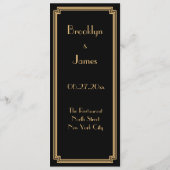 Aangepast Groot Gatsby Art Deco Zwart Bruiloftsmen Menu (Achterkant)