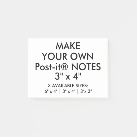 Aangepast, groot, groot, 3 x 4 inch Post-it® notes (Voorkant)